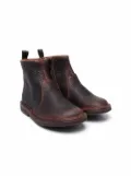 Pèpè grained leather ankle boots - Brown