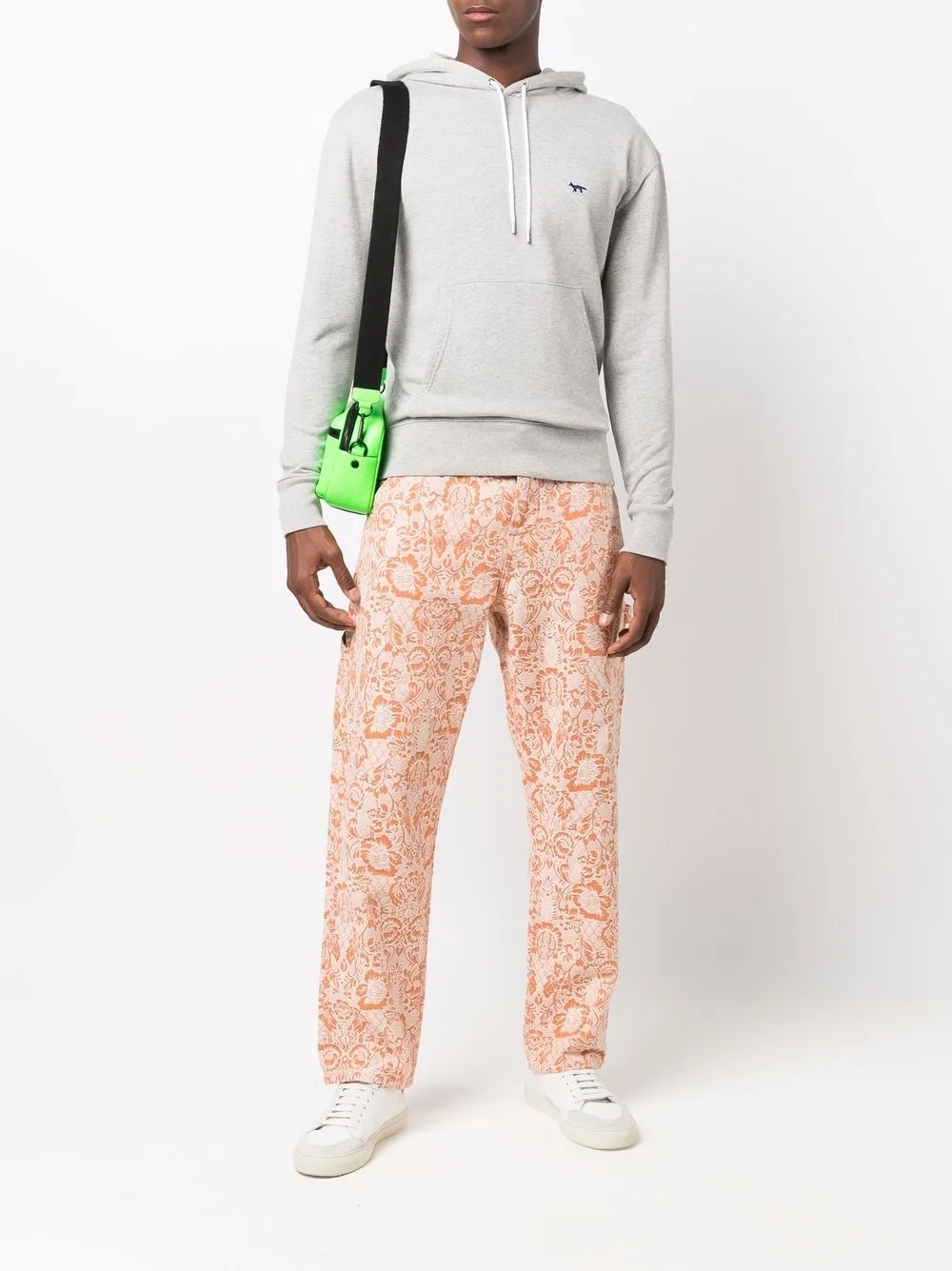 Maison Kitsuné Hoodie met geborduurd logo - Grijs