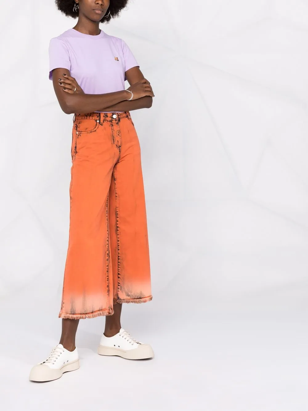 фото Maison kitsuné футболка с нашивкой