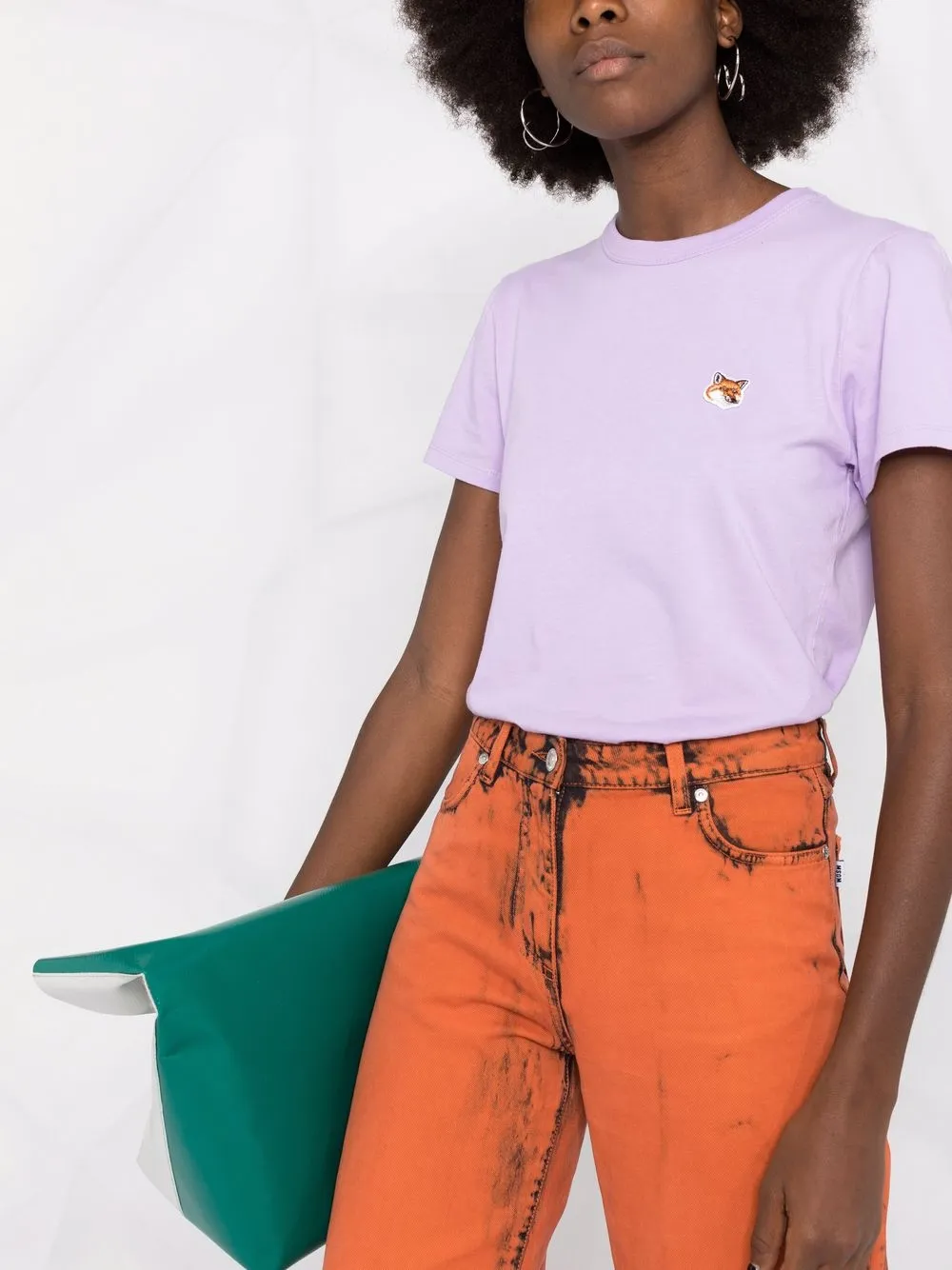 фото Maison kitsuné футболка с нашивкой