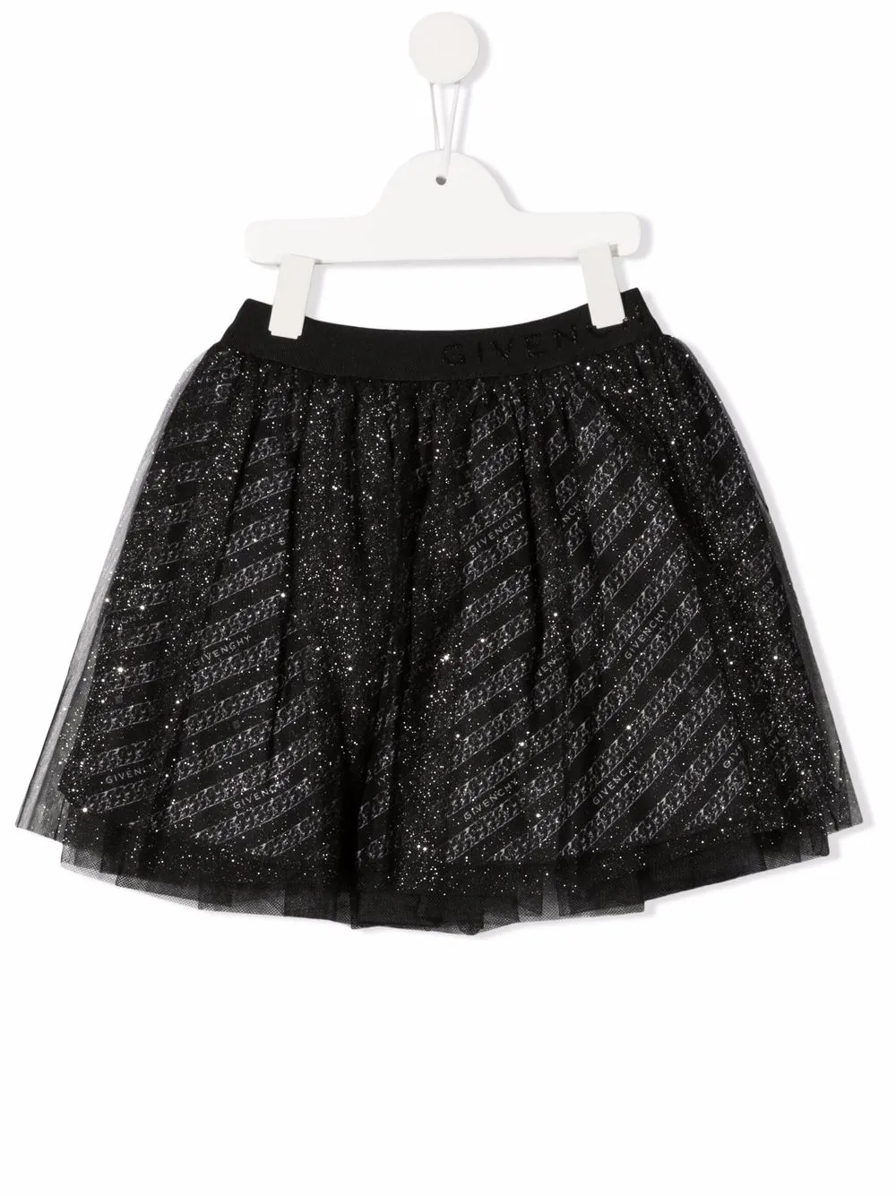 Givenchy Kids falda con motivo del logo con glitter - Negro