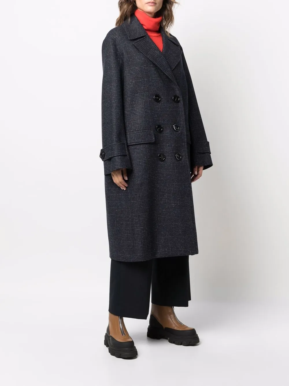 фото Nina ricci двубортное пальто в клетку
