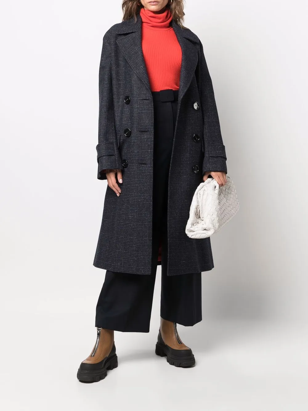 фото Nina ricci двубортное пальто в клетку