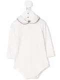 Little Bear peter-pan collar bodie - White
