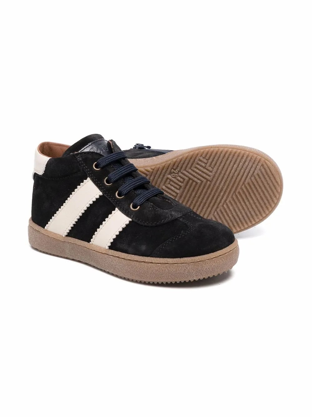 Pèpè Gestreepte sneakers - Zwart