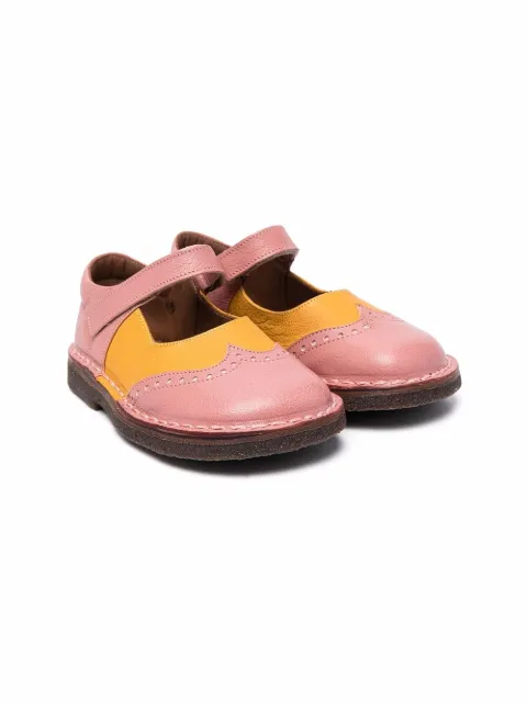 Pèpè perforated detail colour block ballerinas 