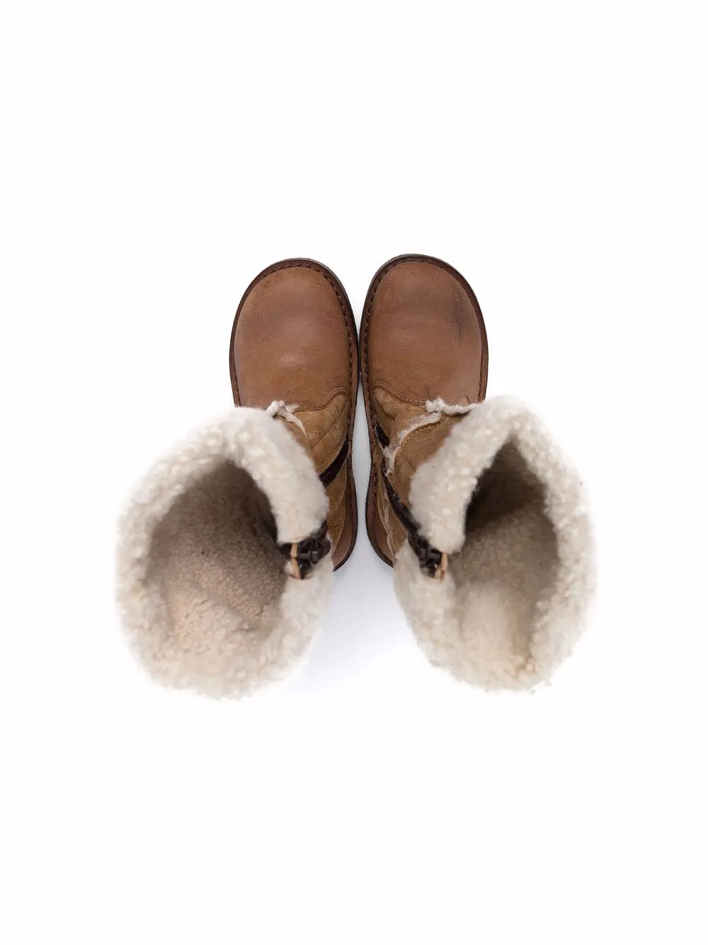 Shop Pèpè Shearling-lined Snow Boots In Brown