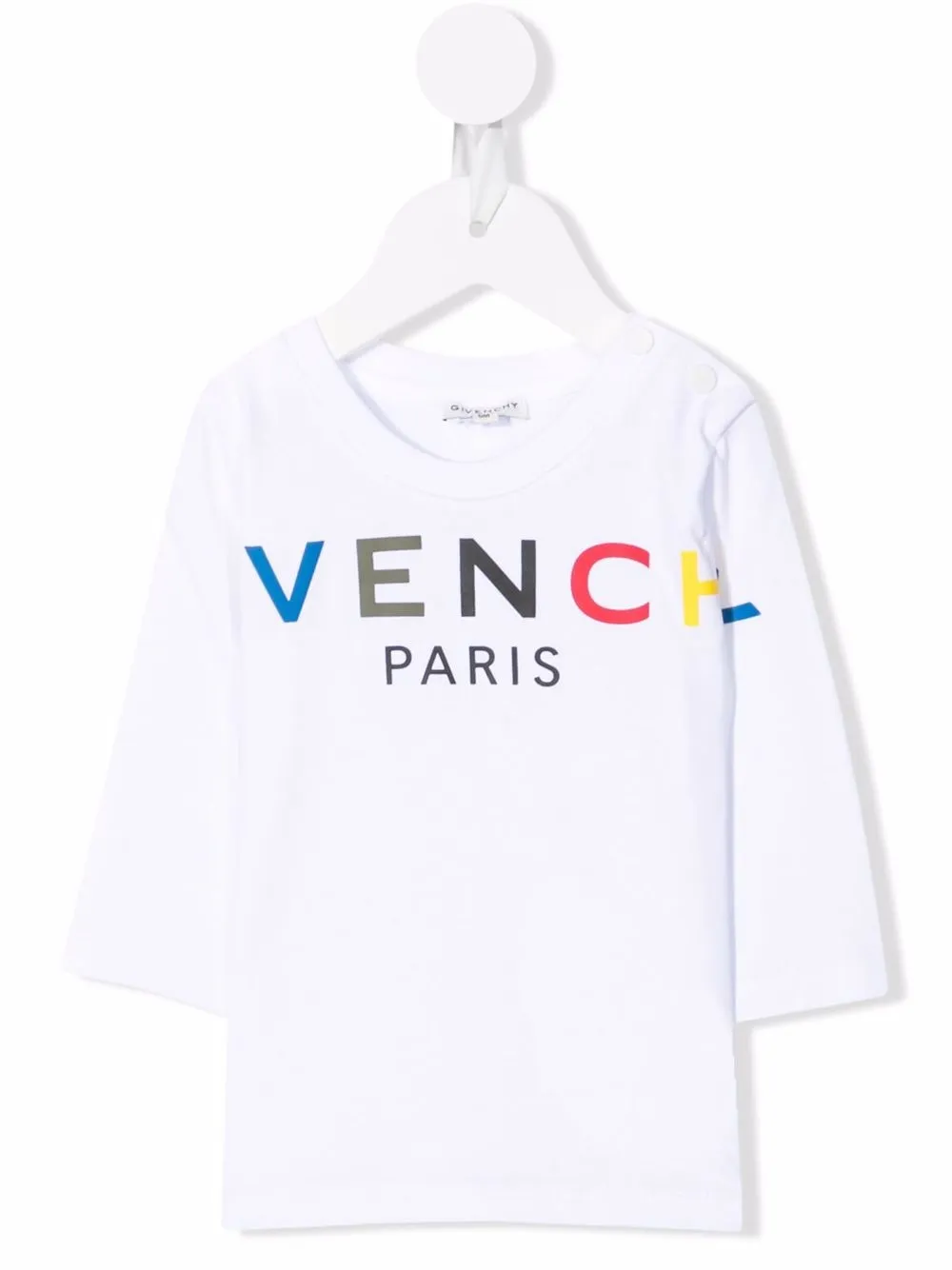 

Givenchy Kids playera manga larga con logo estampado - Blanco