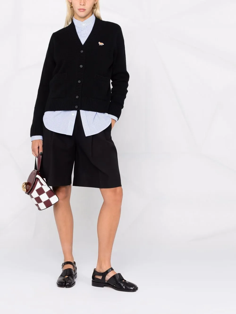 Maison Kitsuné Vest met logopatch - Zwart