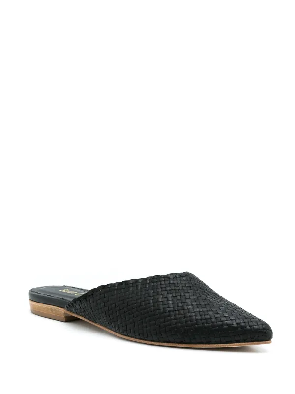 woven pointed mules