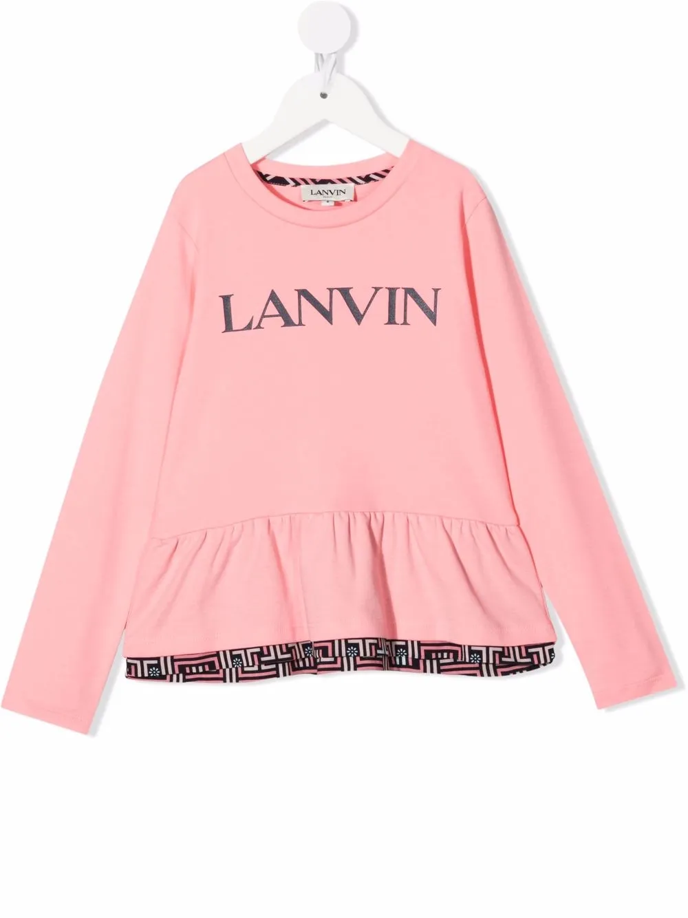 фото Lanvin enfant топ с длинными рукавами и баской