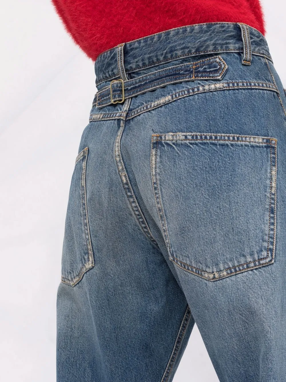 фото Victoria beckham широкие джинсы с завышенной талией