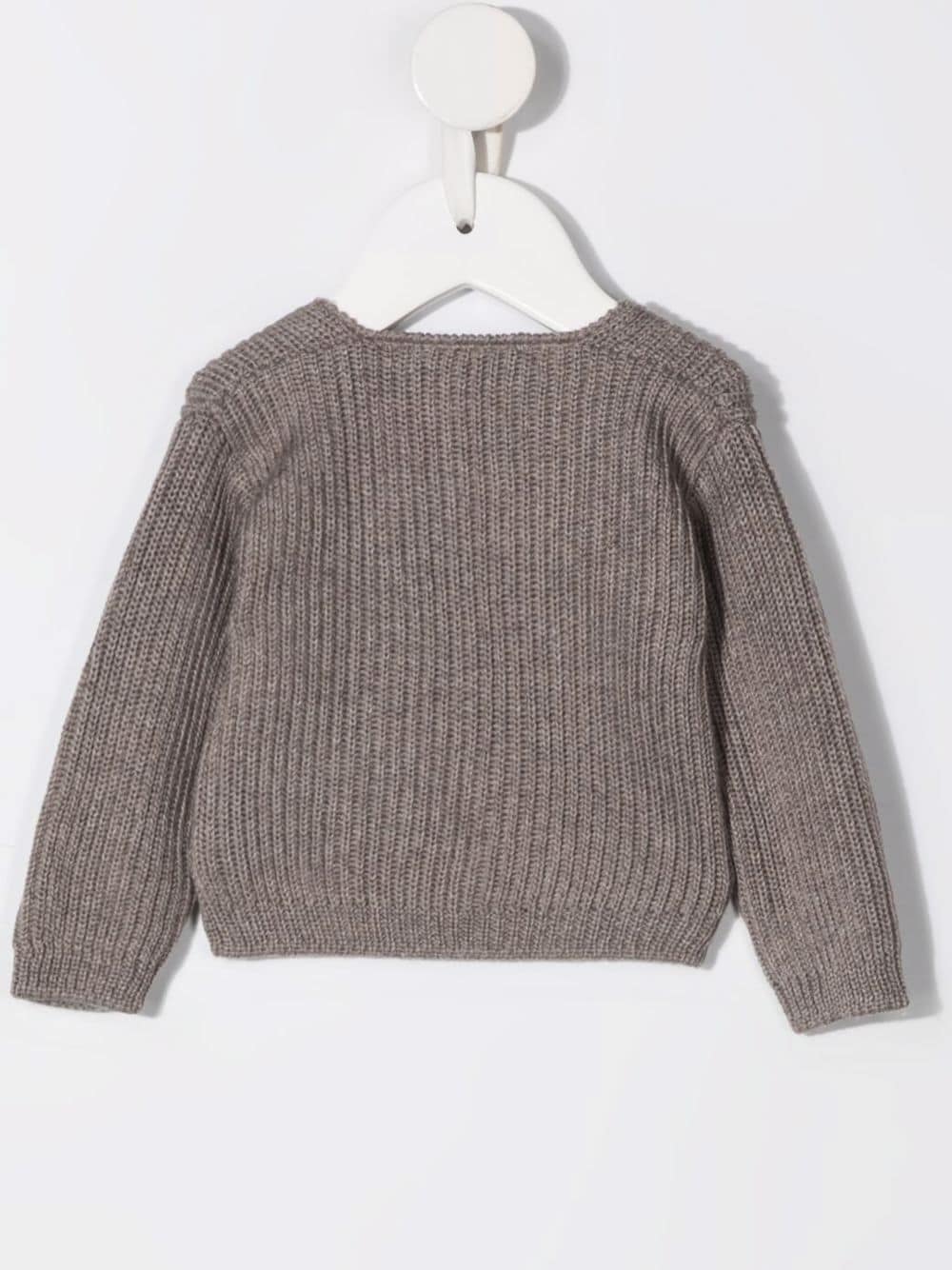 Shop Little Bear Stone Wool Cardigan In Neutrals