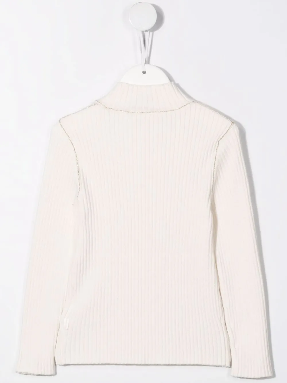 Chloé Kids Geribbelde coltrui - Beige