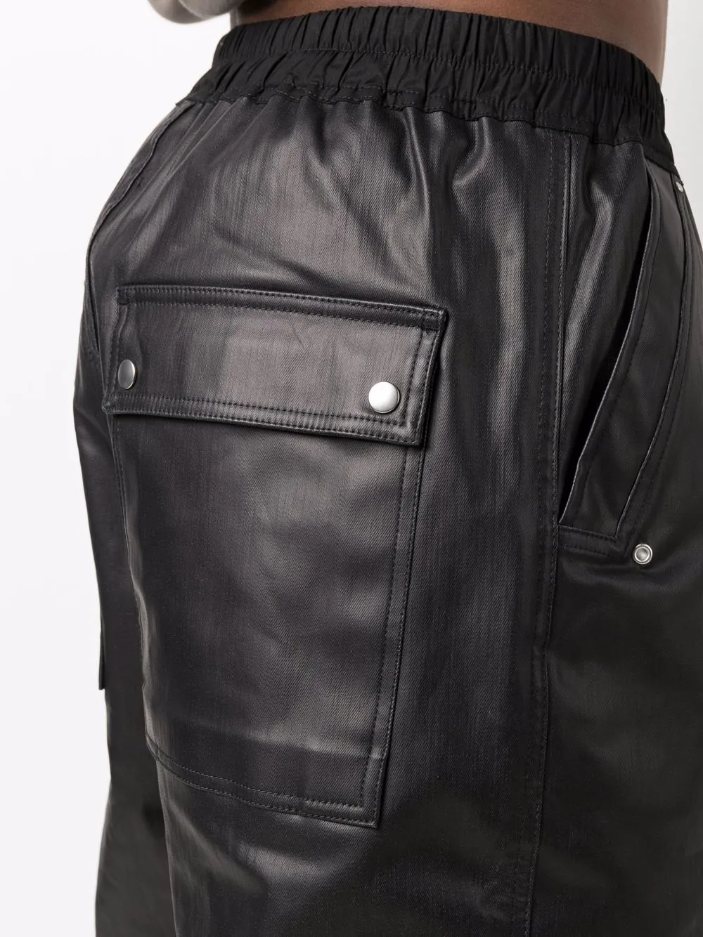 фото Rick owens брюки из искусственной кожи с низким шаговым швом