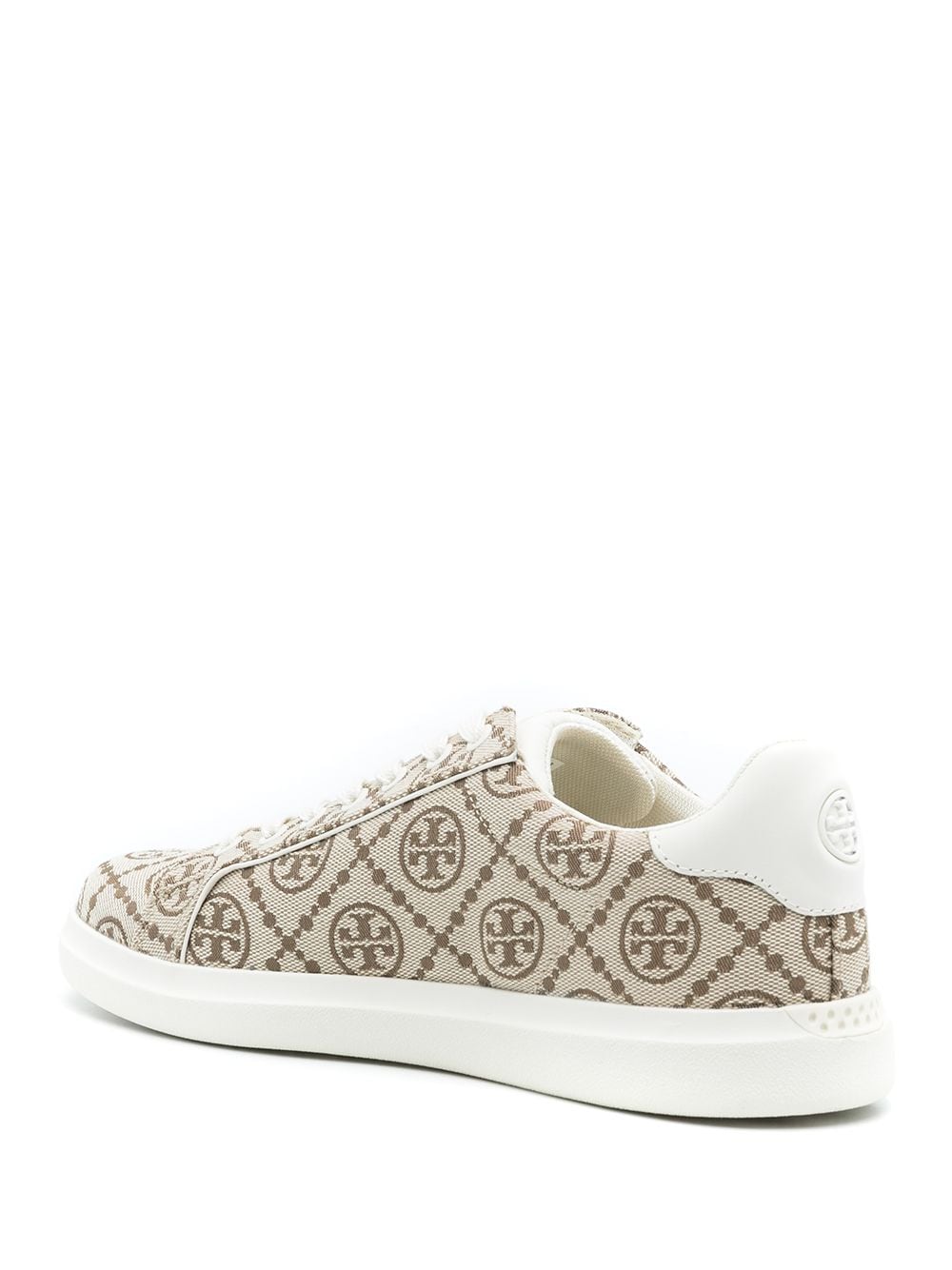 Shop Tory Burch T-monogram Lace-up Sneakers In Neutrals