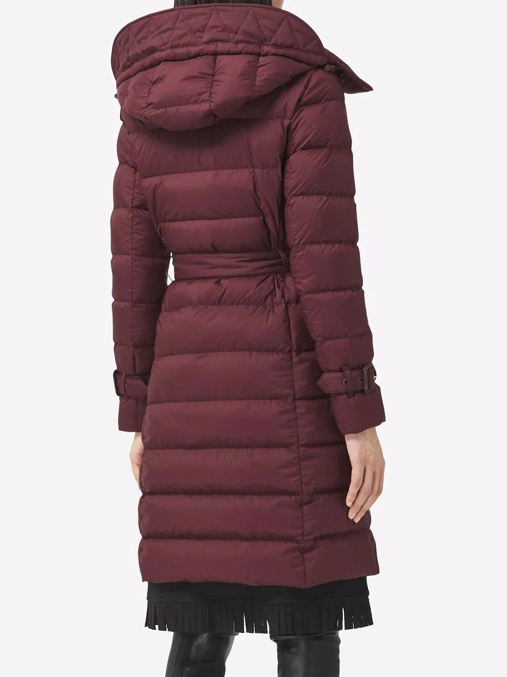 фото Burberry двубортное пальто с капюшоном