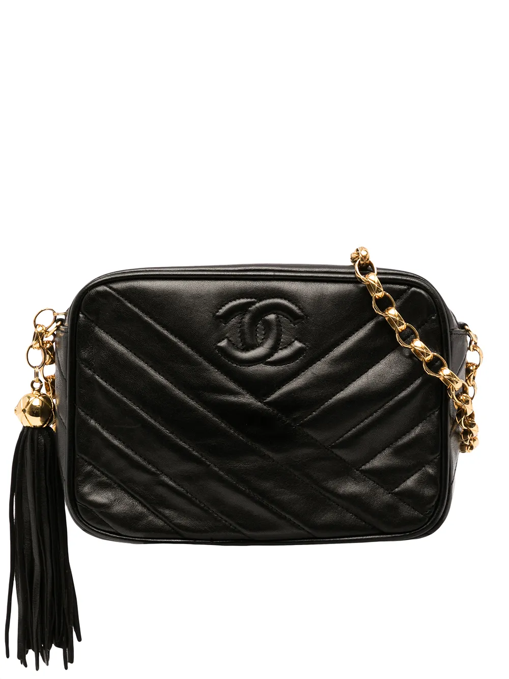

CHANEL Pre-Owned 1992 CC quilted tassel-detail crossbody bag - Black