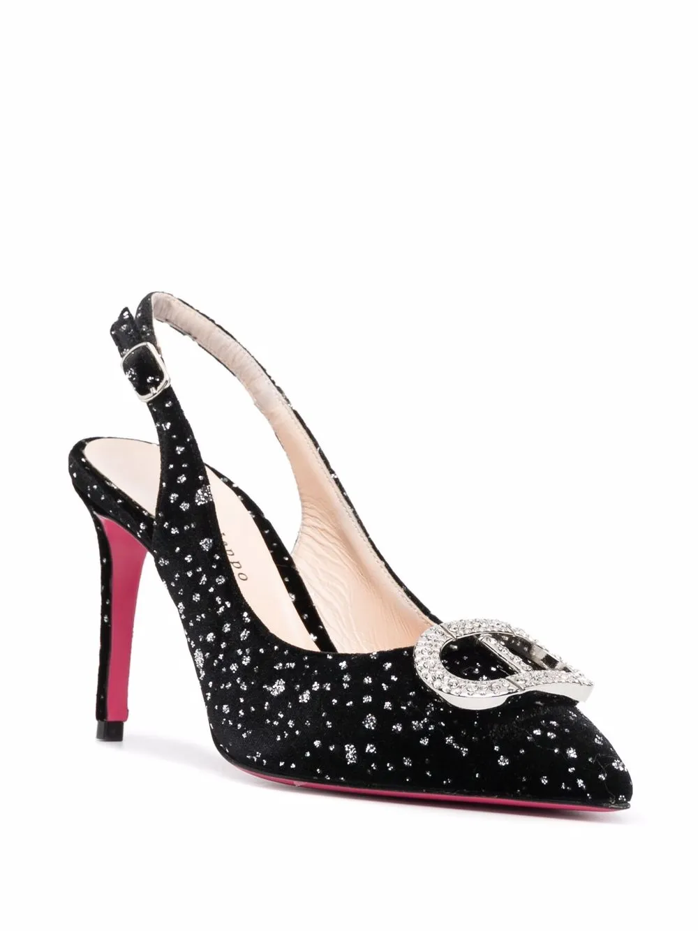 Dee Ocleppo Slingback pumps met edelsteen - Zwart