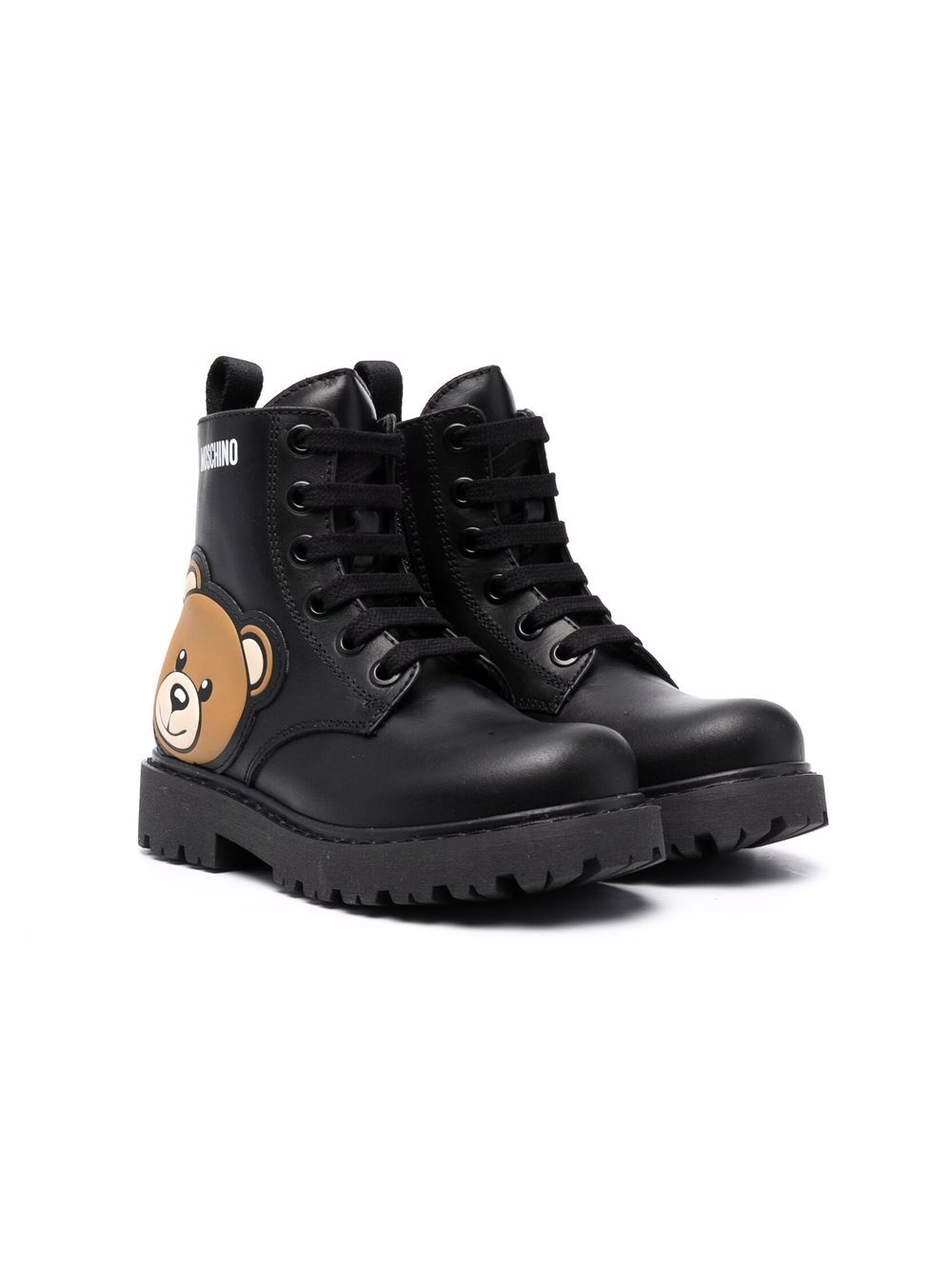 Image 1 of Moschino Kids Teddy Bear lace-up boots