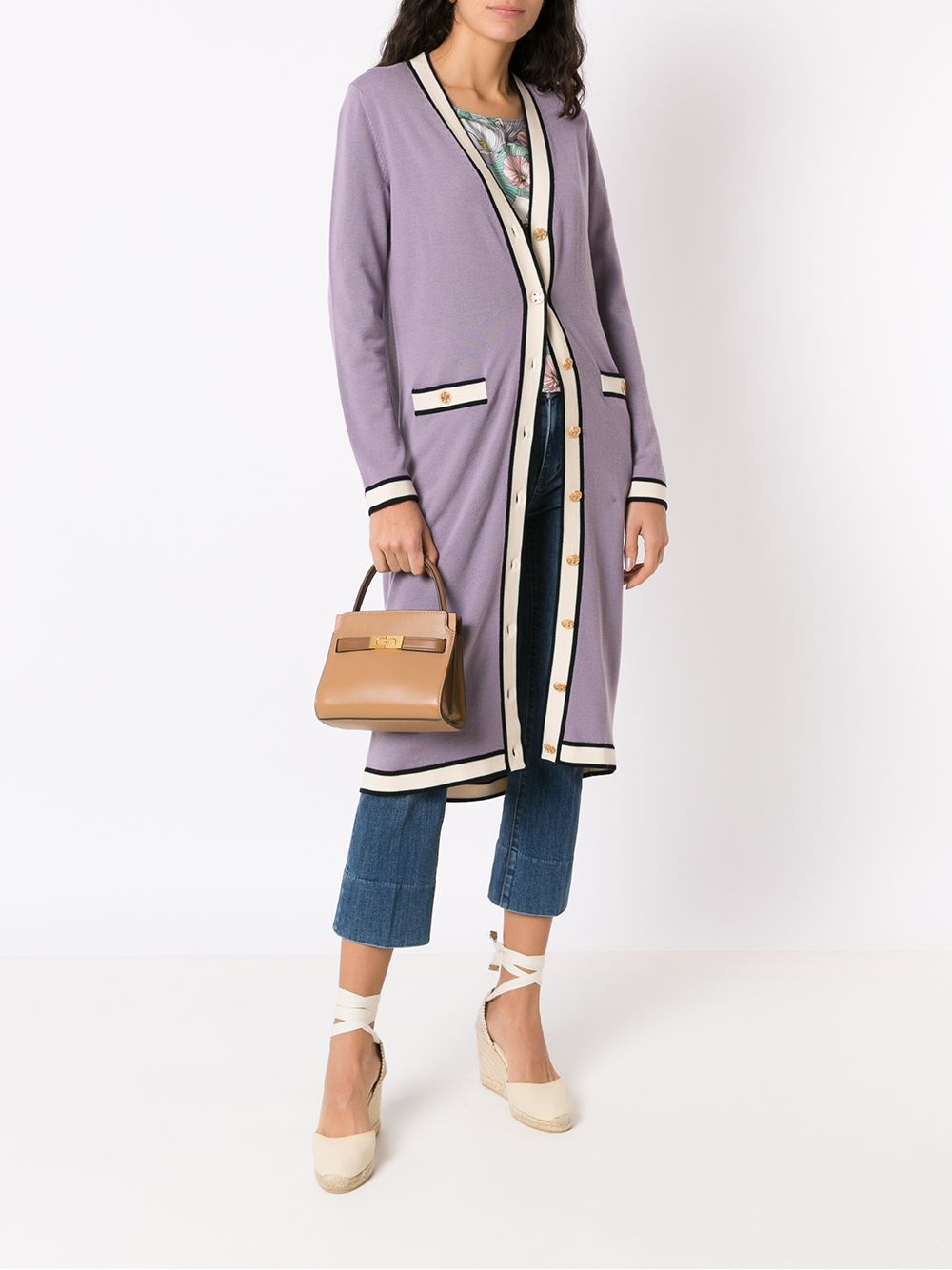 фото Tory burch кардиган madeline с контрастными вставками