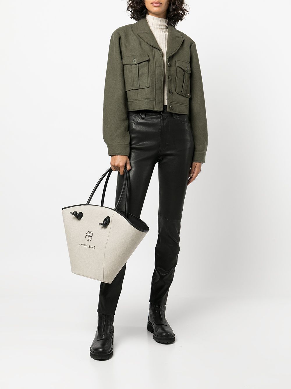 ANINE BING Dallas Cropped Jacket Farfetch