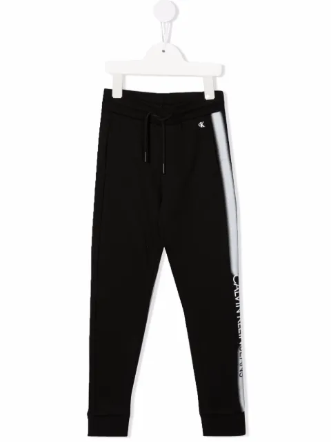 Calvin Klein Kids sprayed stripe logo-print joggers