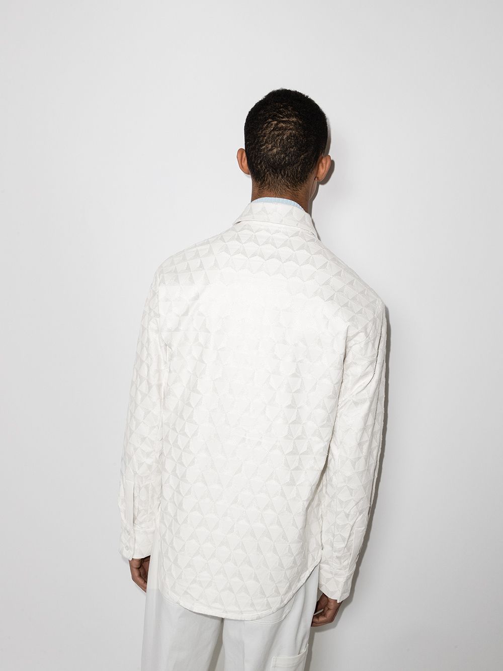 фото Av vattev geometric-pattern long-sleeve shirt