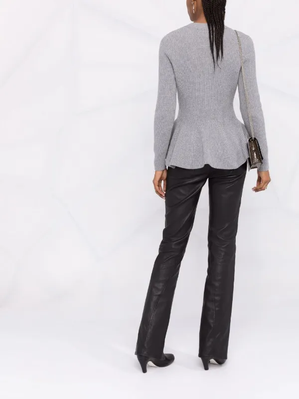 theory marled peplum jacket