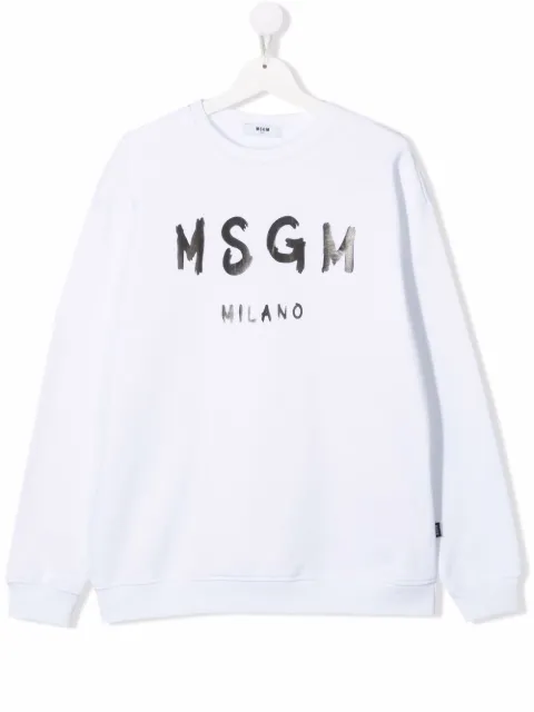 MSGM Kids TEEN logo-print cotton sweatshirt