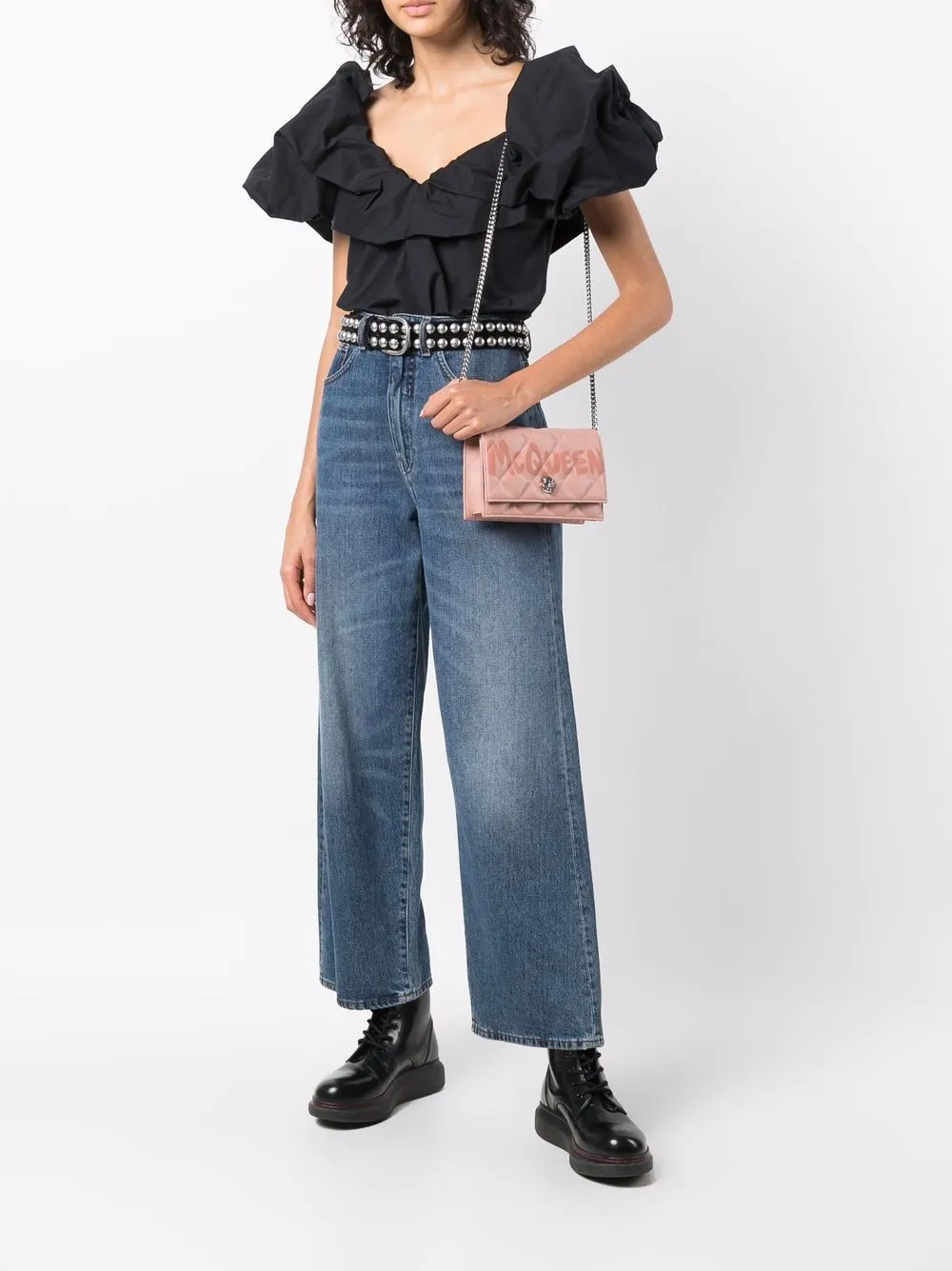 Image 2 of Alexander McQueen quilted logo-print shoulder bag