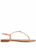 Giuseppe Zanotti floral-applique leather flip-flops - Pink