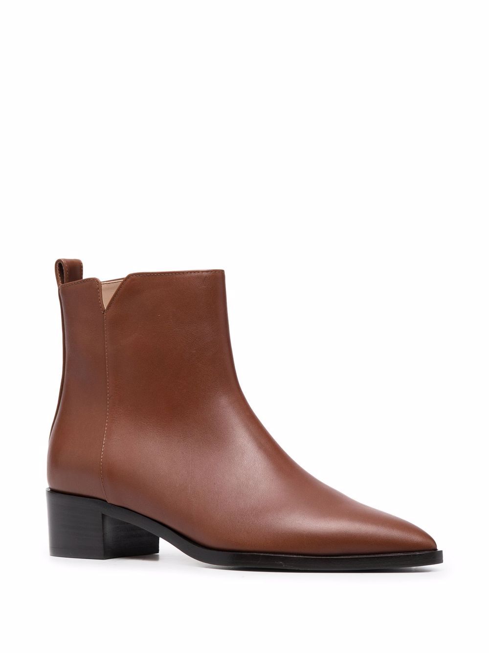 Shop Scarosso Alba Leather Ankle Boots In Braun