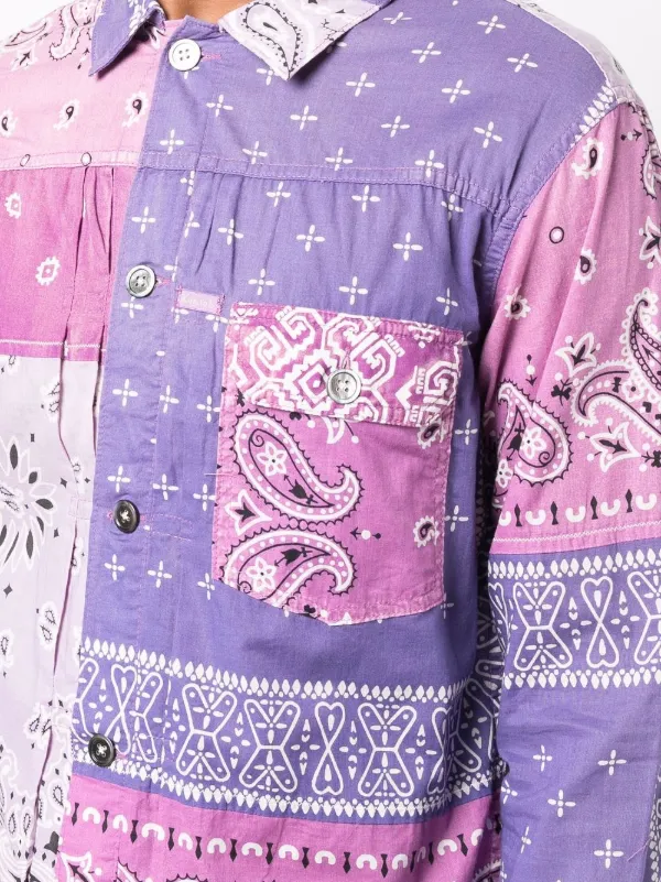 pink Bandana patchwork jacket for men 