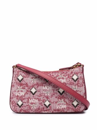 Mcm logo discount jacquard shoulder bag