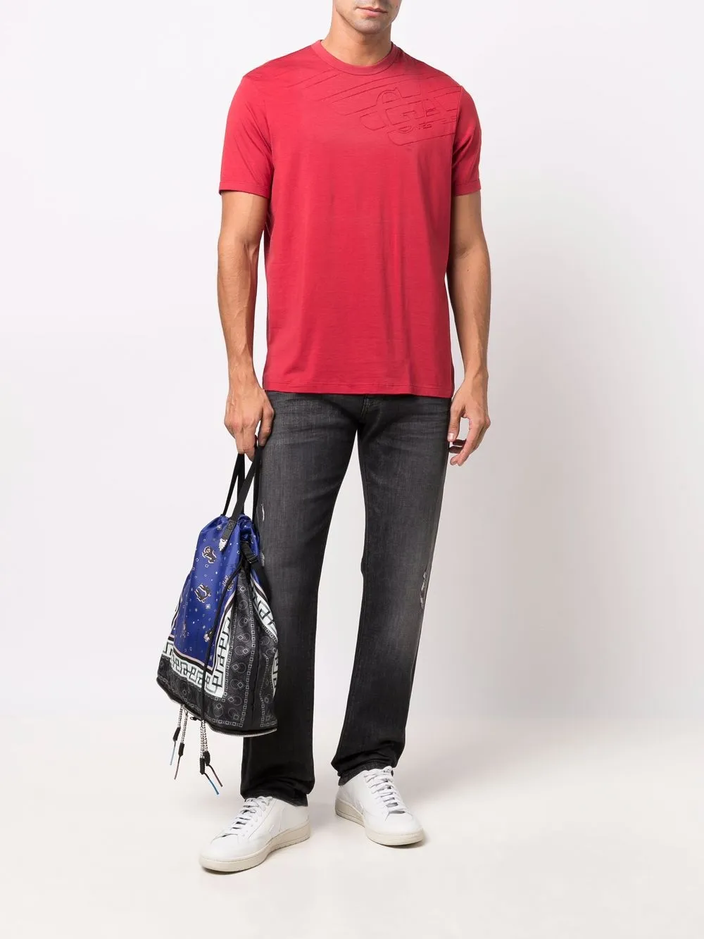 фото Emporio armani футболка с тисненым логотипом