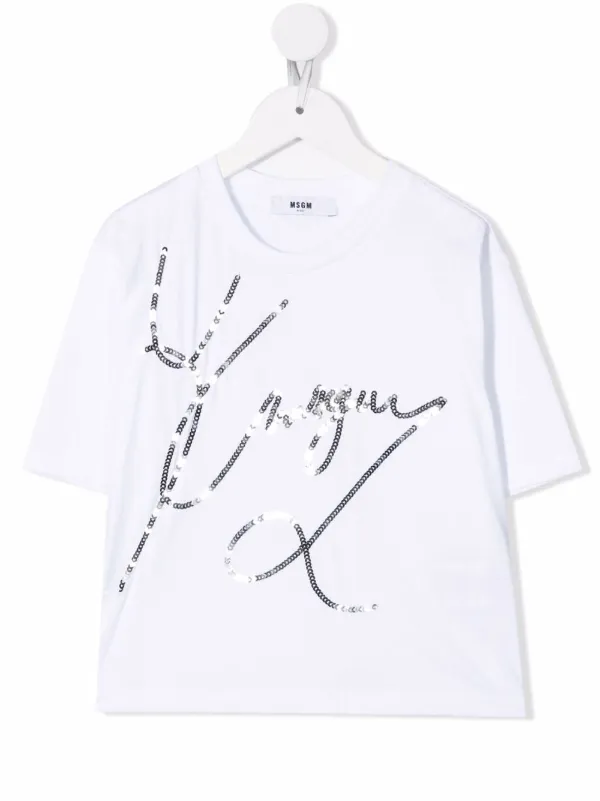 MSGM Kids スパンコールロゴ Tシャツ 通販 - FARFETCH