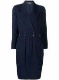 CHANEL Pre-Owned 1980s peak lapels double-breasted dress - Blue