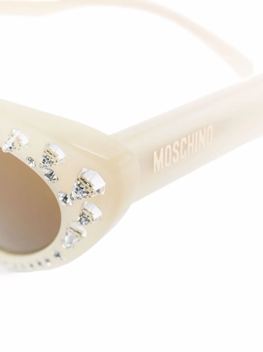 Moschino Eyewear Zonnebril verfraaid met kristallen Beige