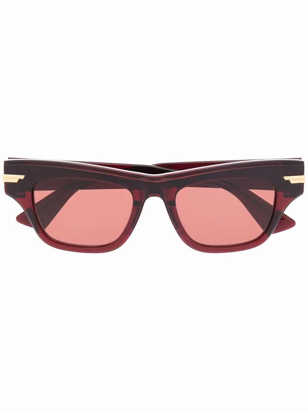 

Bottega Veneta Eyewear lentes de sol con armazón rectangular - Rojo