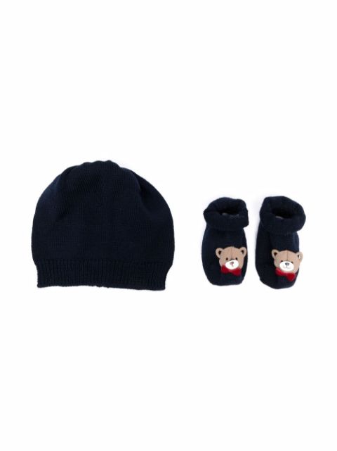 La Perla Kids Teddy-Bear beanie and glove set