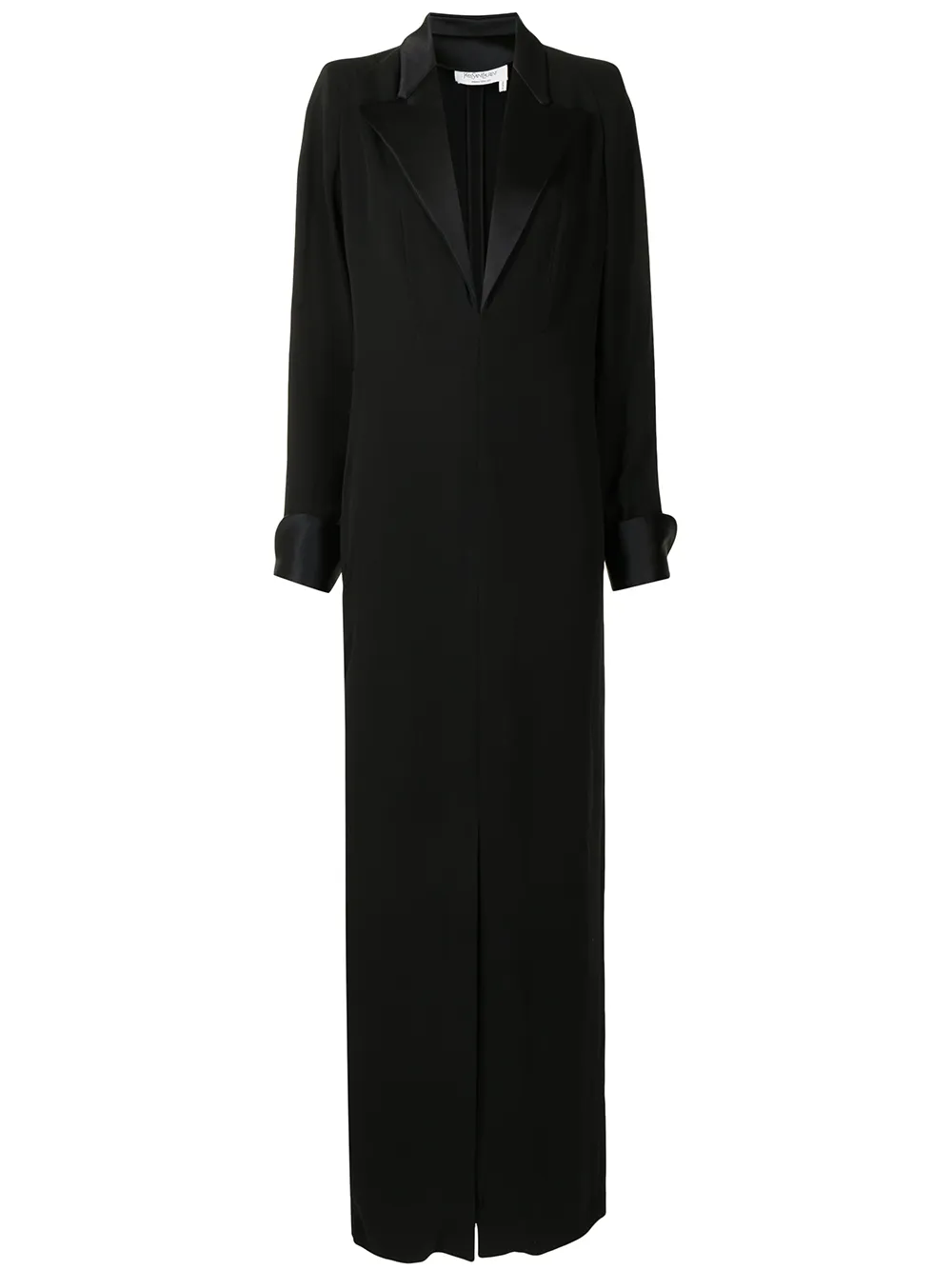 фото Yves saint laurent pre-owned шелковое платье-рубашка с контрастной отделкой