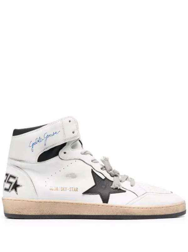 Golden Goose Sky-Star high-top lace-up Sneakers - Farfetch