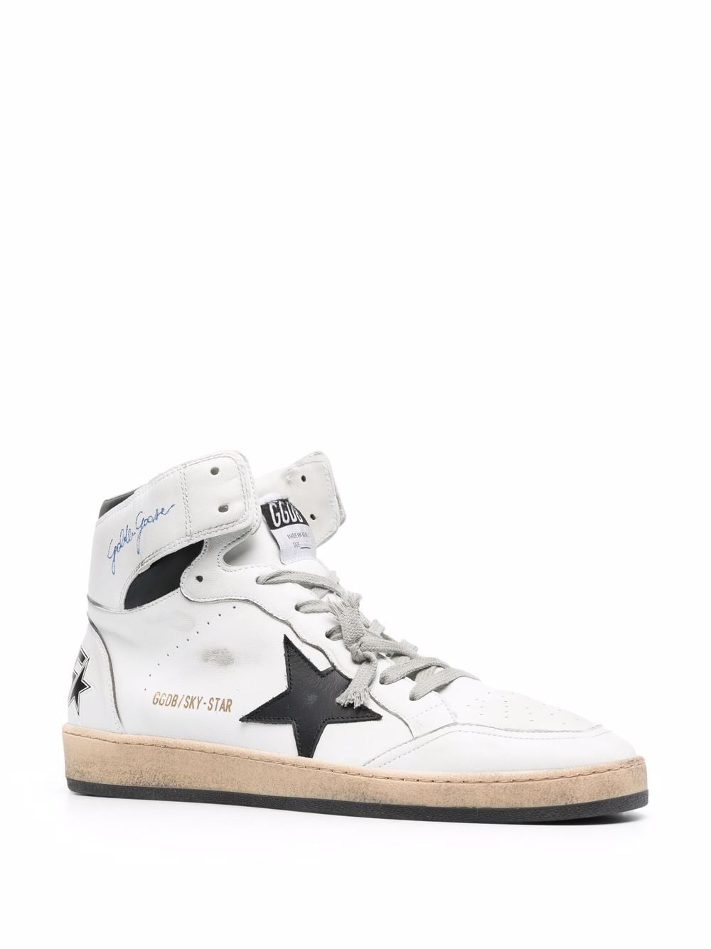 Golden Goose Men's Shoes High Top Leather Trainers Sneakers Sky-star In ...