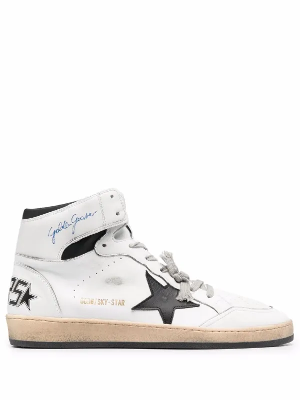 Saint Laurent Denim Sneakers With Star Detail