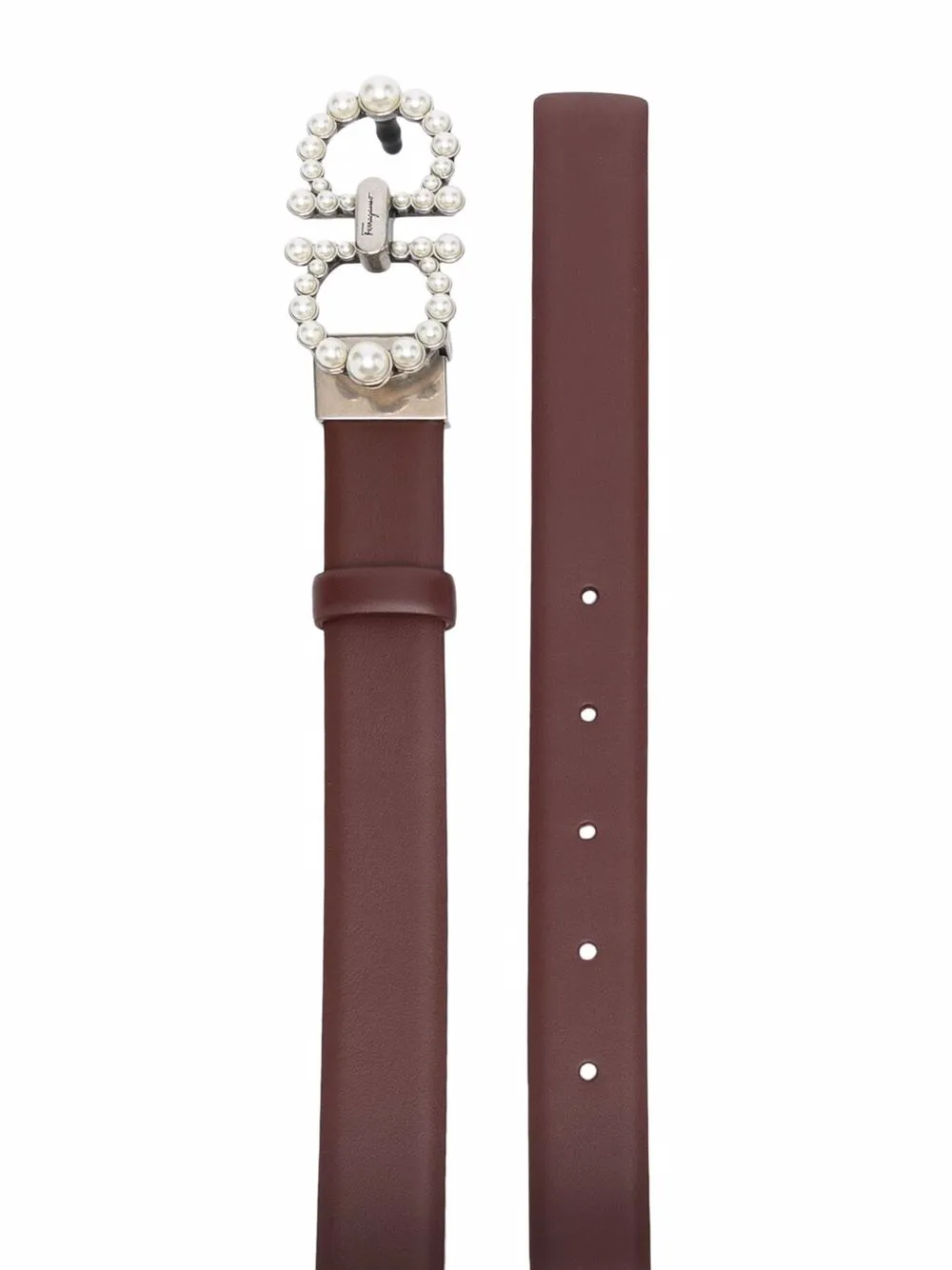 фото Salvatore ferragamo ремень с искусственным жемчугом и декором gancini