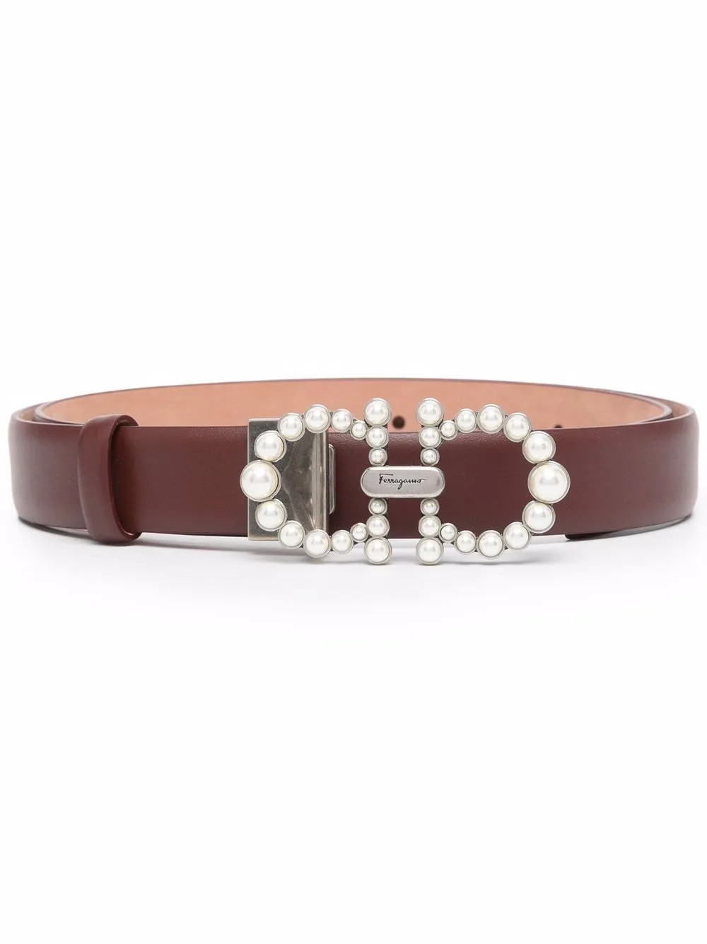 фото Salvatore ferragamo ремень с искусственным жемчугом и декором gancini