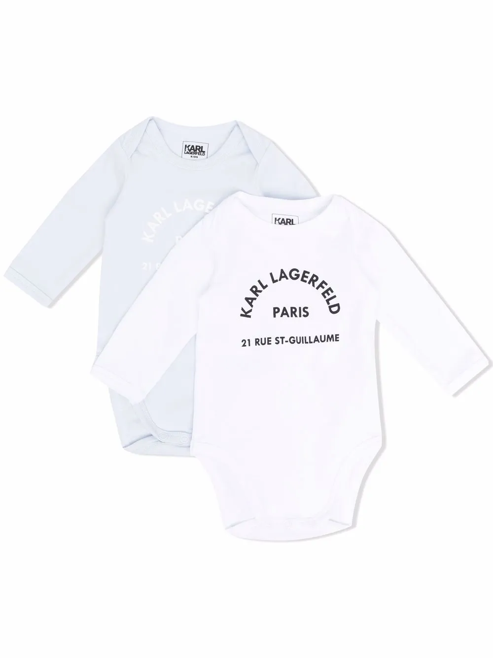 

Karl Lagerfeld Kids pack de dos rompers con logo estampado - Azul