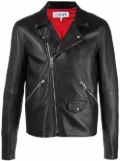 LOEWE zip-up leather biker jacket - Black