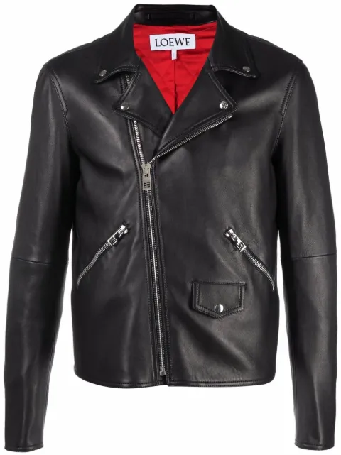 LOEWE zip-up leather biker jacket